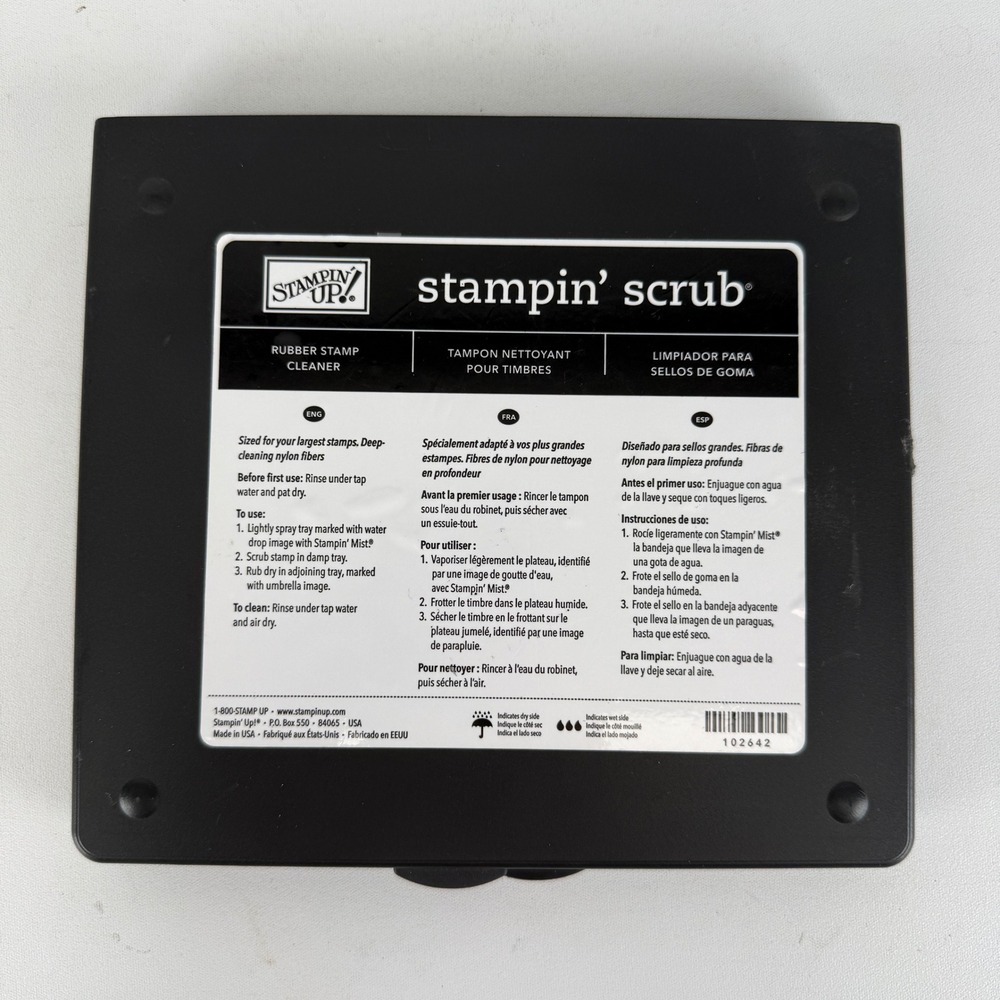 Stampin Up Stampin Scrub Rubber Stamp Cleaner Pad Black Case 102642